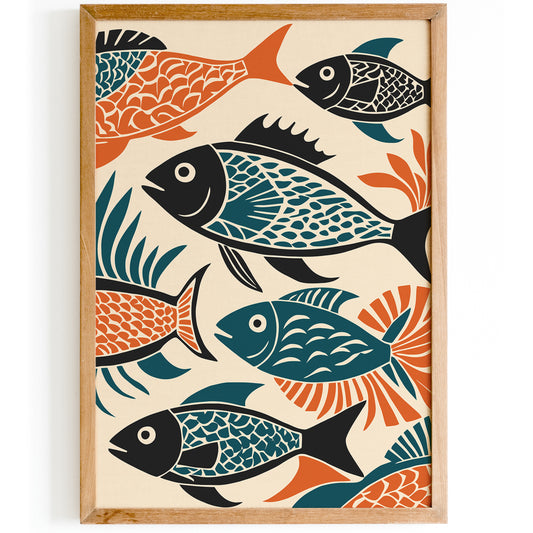 Fish Retro Kitchen Wall Art