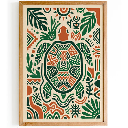 Boho Turtle Art Poster