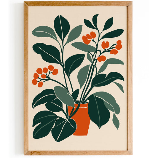 Mid Century Botanical Wall Art Print