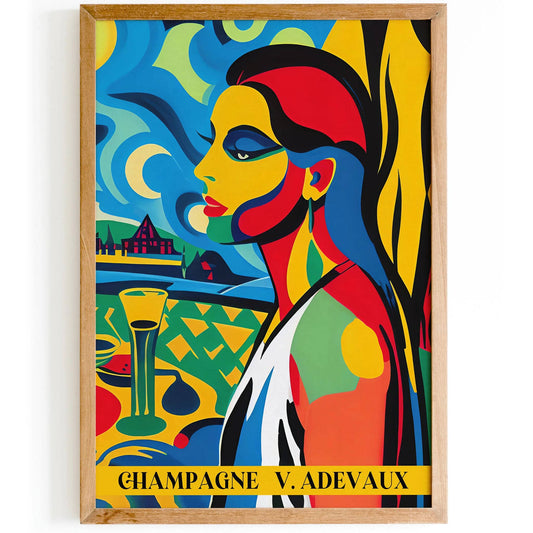 Vintage Champagne Colorful Poster - HypeSheriff