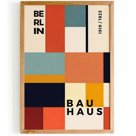 Retro Colors Bauhaus Geometric Poster