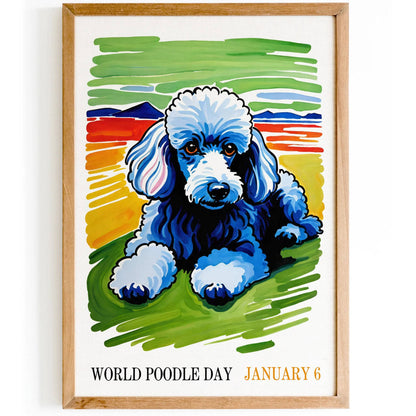 World Poodle Day Watercolor Poster