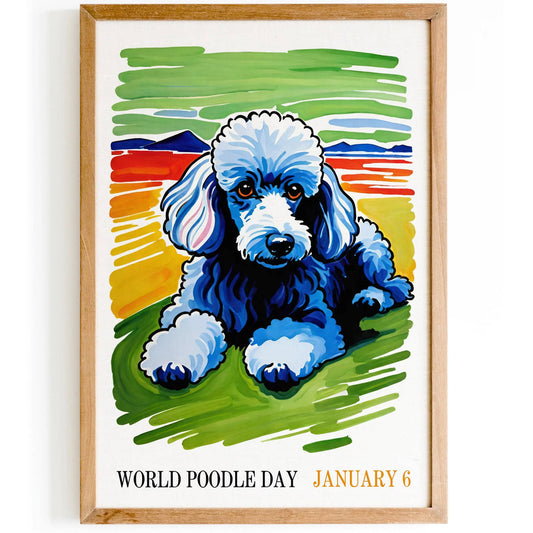 World Poodle Day Watercolor Poster