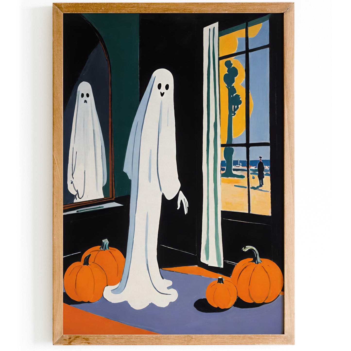 Cute Halloween Ghost Wall Art Poster