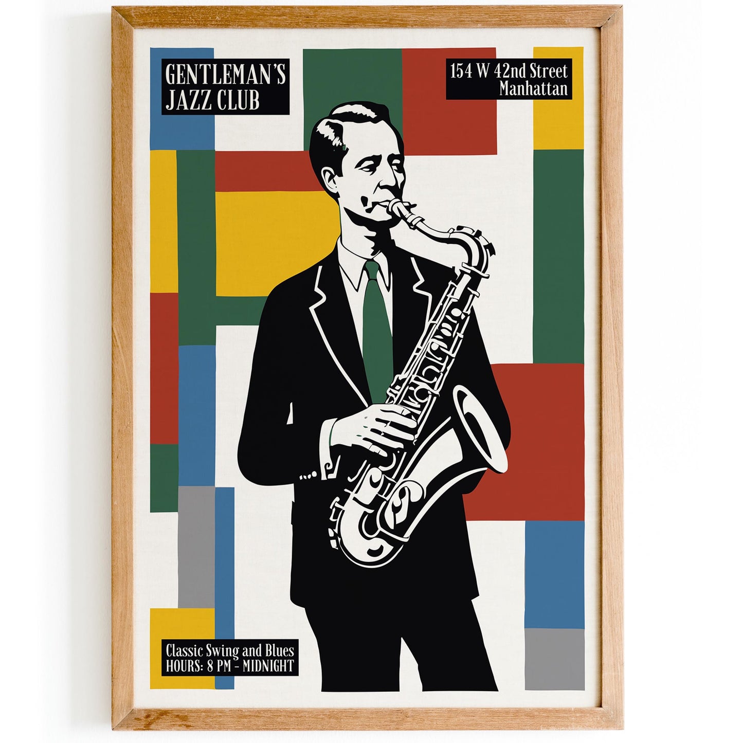 Gentleman's Jazz Club Saxophone Poster