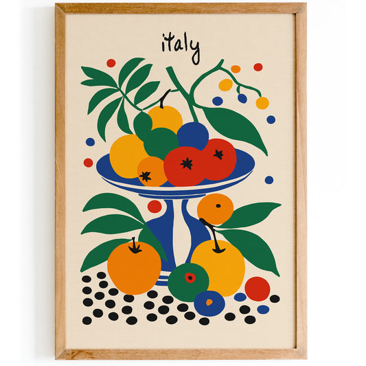 Italy Retro Fruit Art Print - Still Life Wall Art