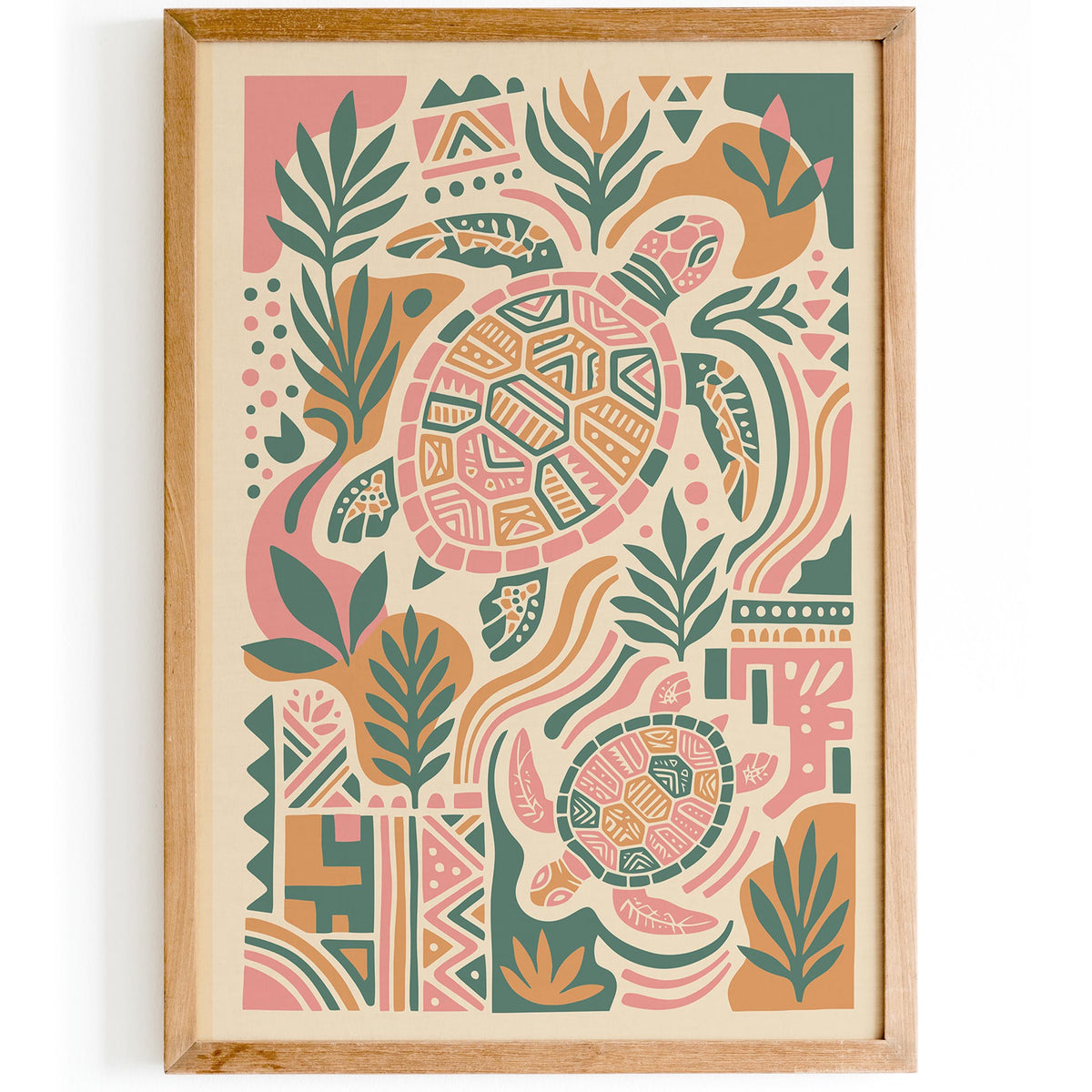 Boho Turtle Animal Art Poster