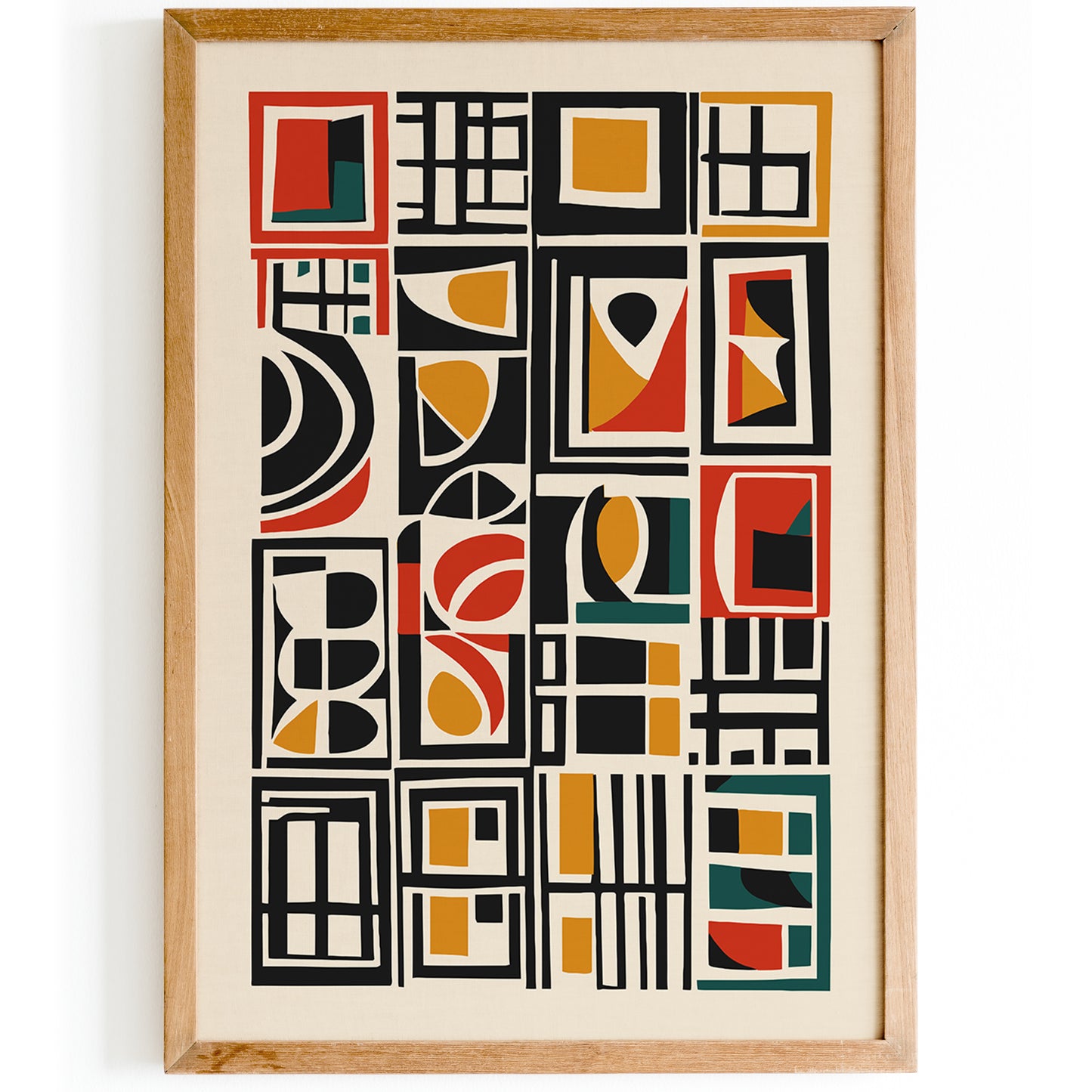 Retro Abstract Cut Outs Poster