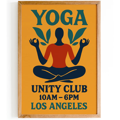 Retro Yoga Club Poster