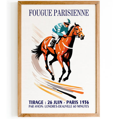 Vintage Horse Racing French Poster