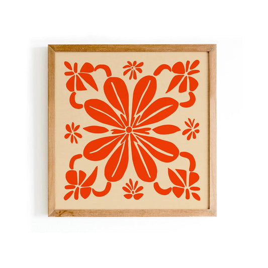Vibrant Cutouts Flower Square Wall Art