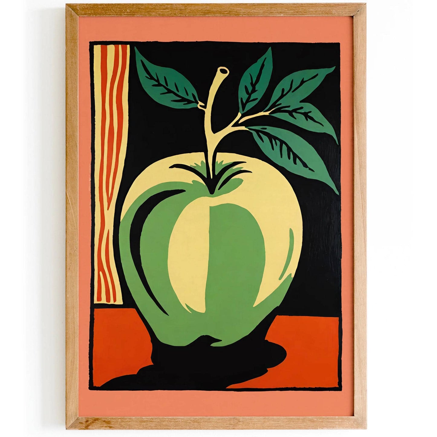 Retro Growing Apple Art Print