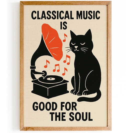 Classical Music Cat Poster