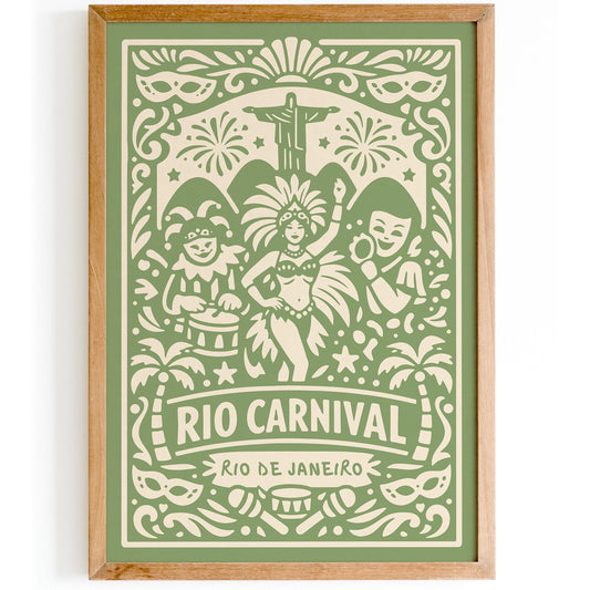 Rio Carnival Poster - Rio de Janeiro Wall Art - Music Festival Print
