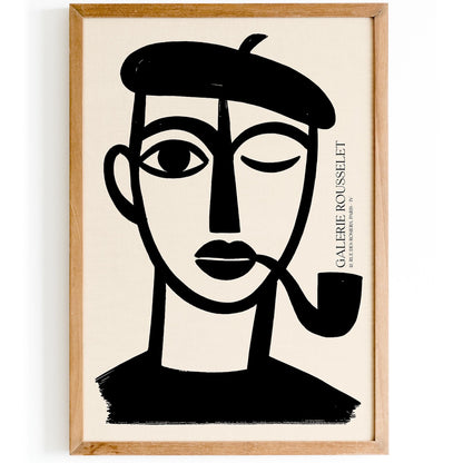 French Boy with Pipe – Black & White Galerie Rousselet Poster