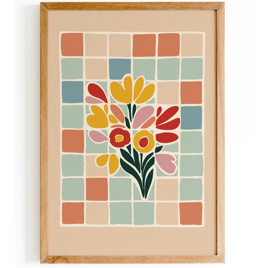 Mid Century Flowers Poster 2025