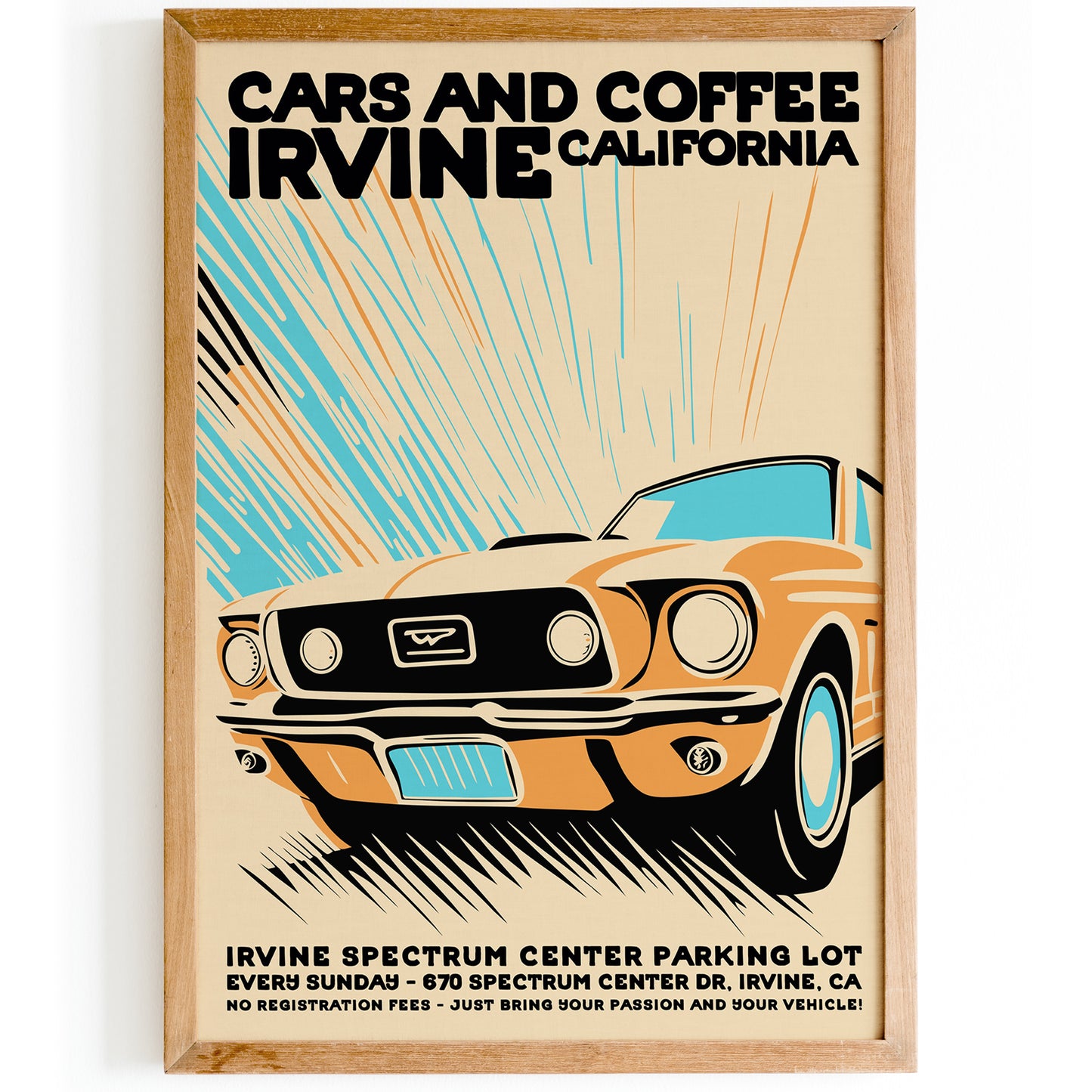 Cars And Coffee Retro California Poster