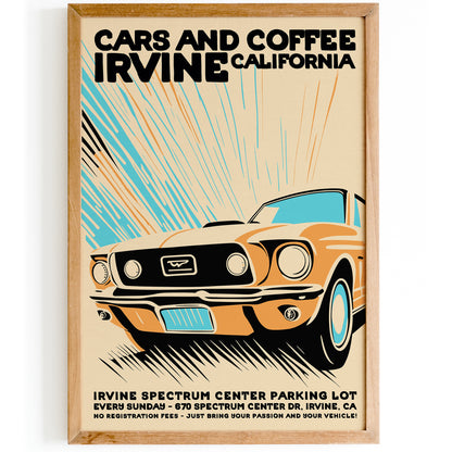 Cars And Coffee Retro California Poster