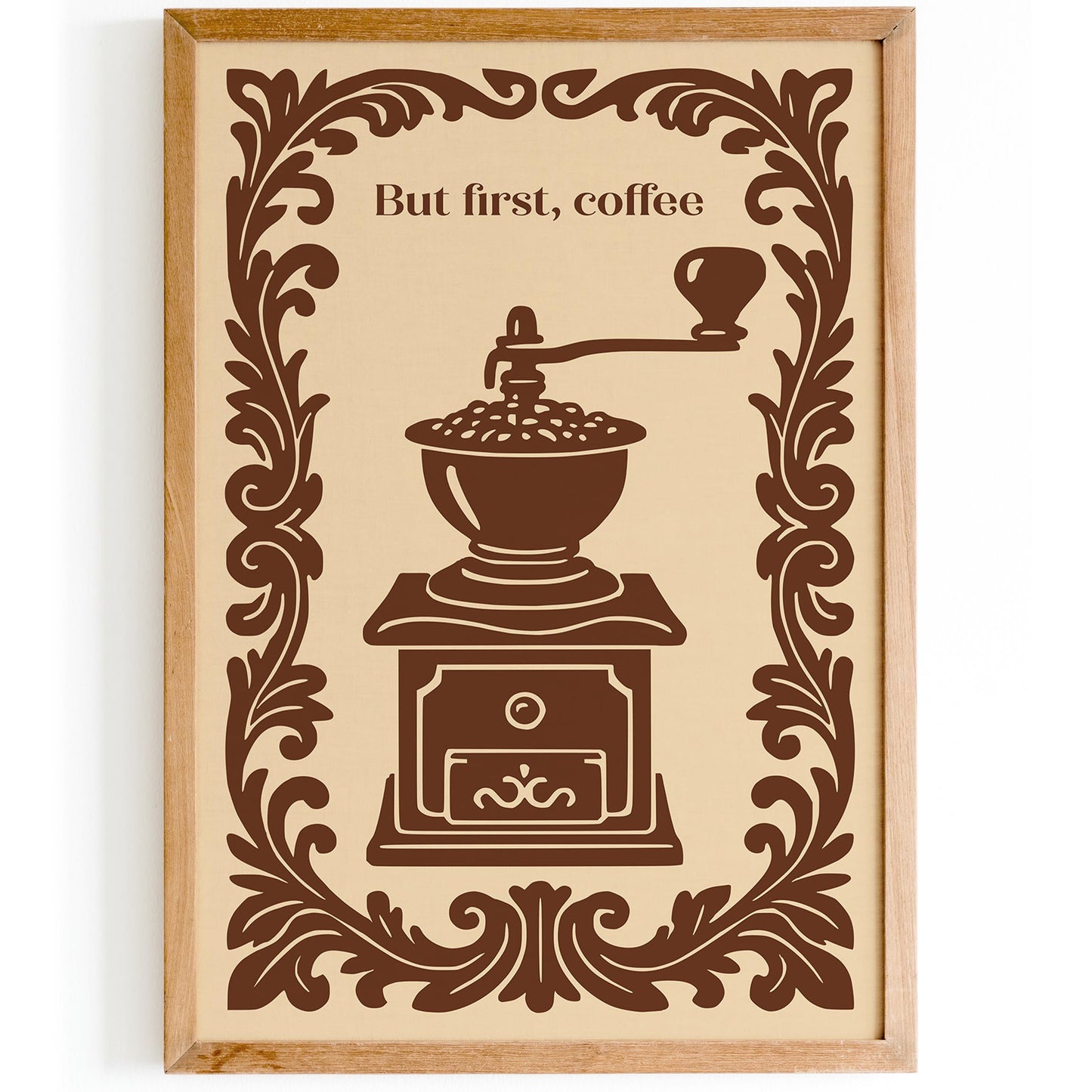 But First Coffee Poster - Vintage Kitchen Wall Art