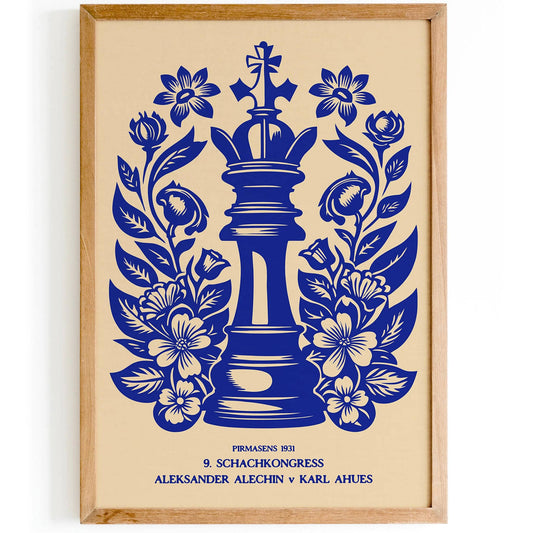 Blue Schachkongress Art Print