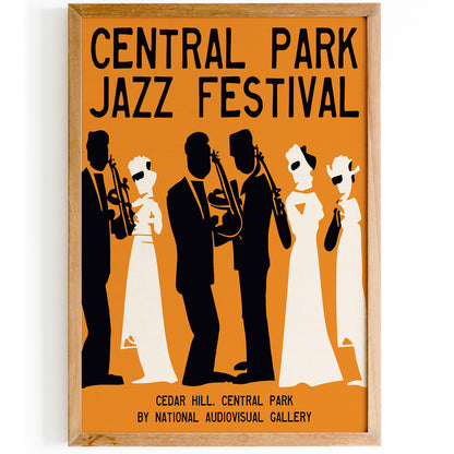 Central Park Jazz Festival Vintage Poster Reproduction