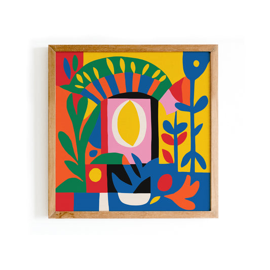 Colorful Abstract Cut Outs Square Print