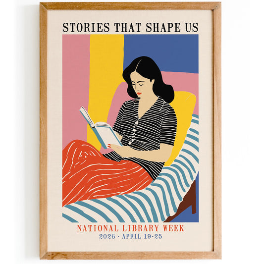 Reading Lady Wall Art Print