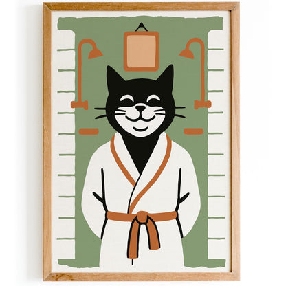 Cat Spa Wall Art Print