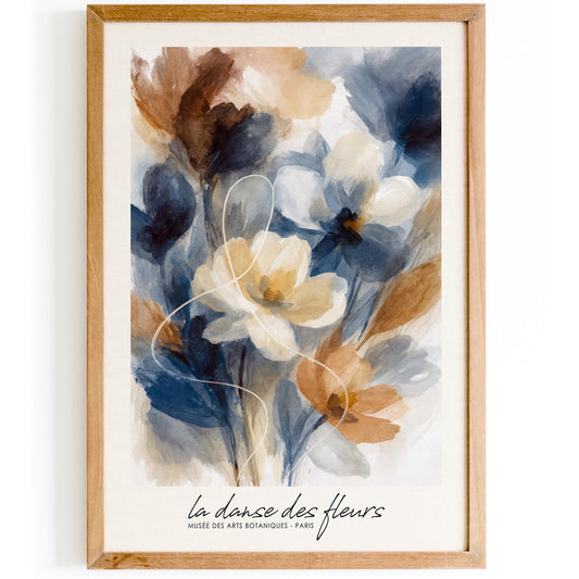 Dance of Flowers Poster - Artistic Floral Painting Wall Art