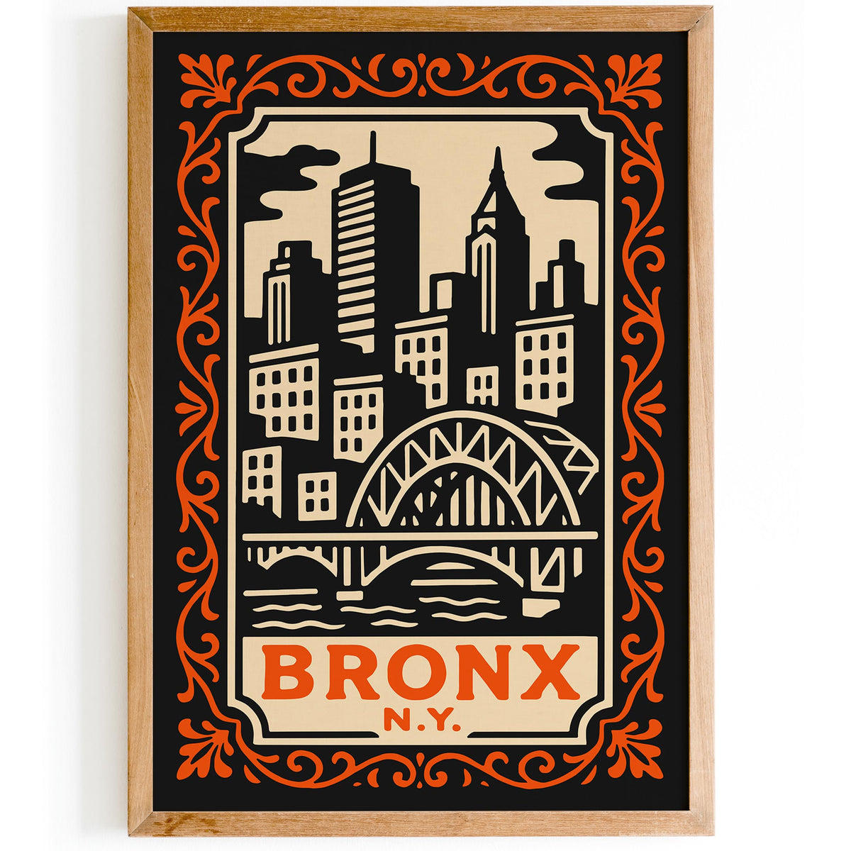 Bronx New York Cityscape Travel Poster