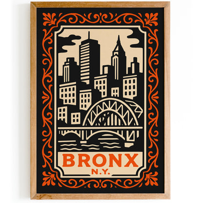 Bronx New York Cityscape Travel Poster