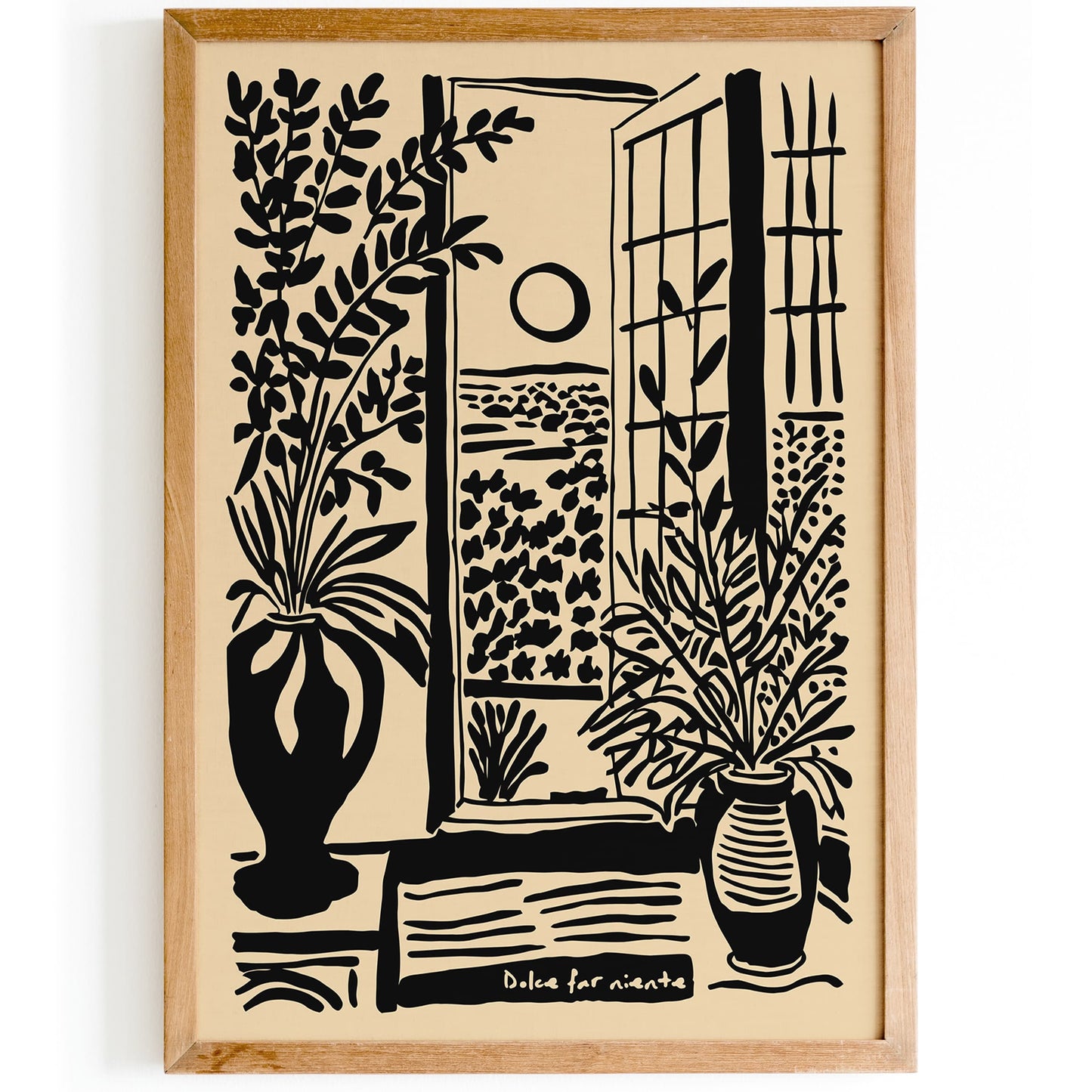 Dolce far Niente Black Ink Style Poster