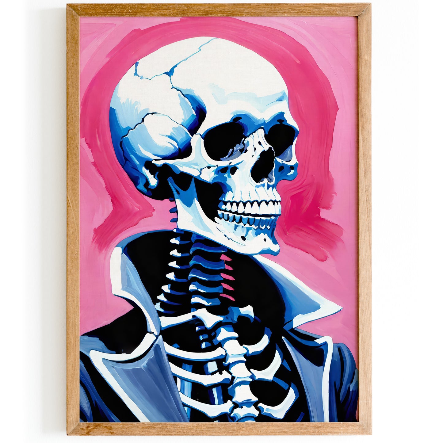 Skeleton Pink Halloween Art Print 2024