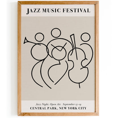 Jazz Festival Poster – Vintage Music Wall Art