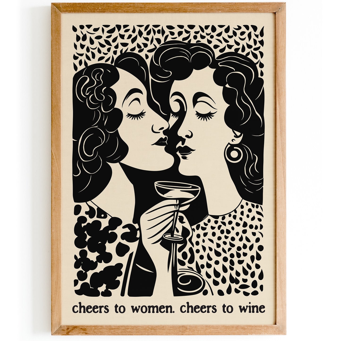 Cheers To Women - B&W Wine Poster