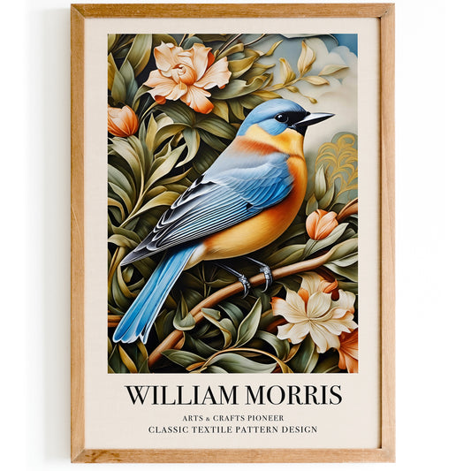 William Morris Garden Bird Poster: 18th Century Botanical Art