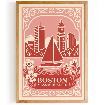 Boston Massachusetts Travel Poster