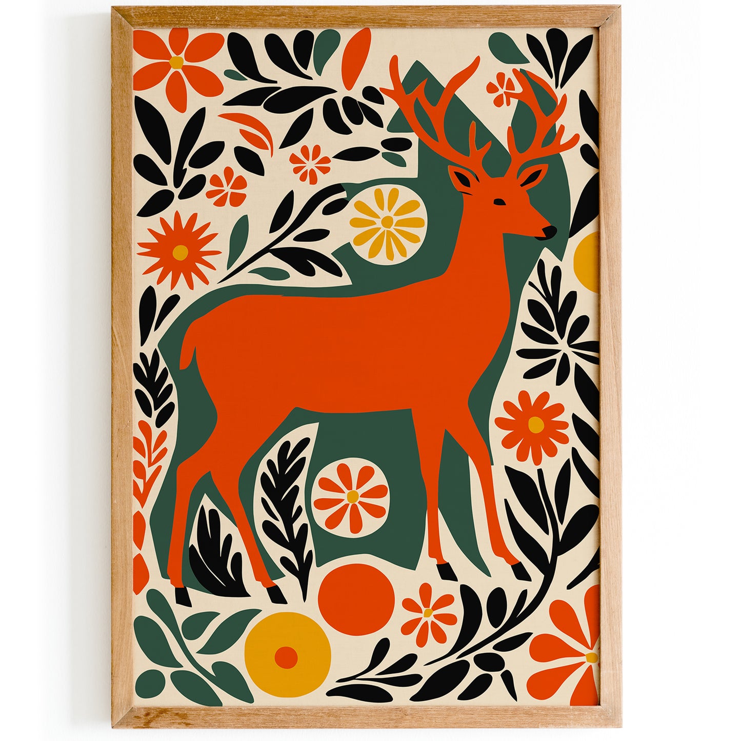 Deer in Forest Paper Nature Poster