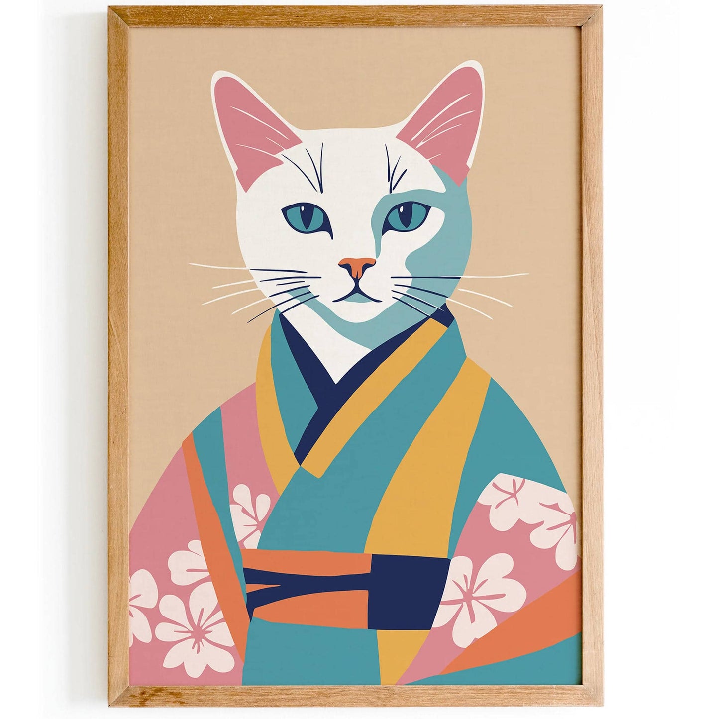 Geisha Cat Kimono Art Print - HypeSheriff