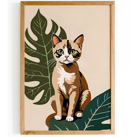 Illustrated Cute Cat Poster