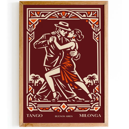 Buenos Aires Tango Milonga Poster – Argentine Dance Wall Art Print