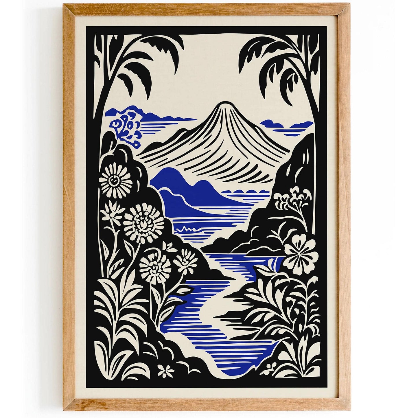 Thailand Landscape Poster – Black & White Wall Art
