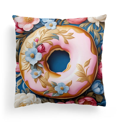 Pink Donut Sweet Throw Pillow