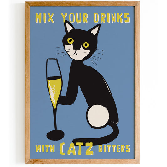 Catz Bitters Drink Vintage Poster