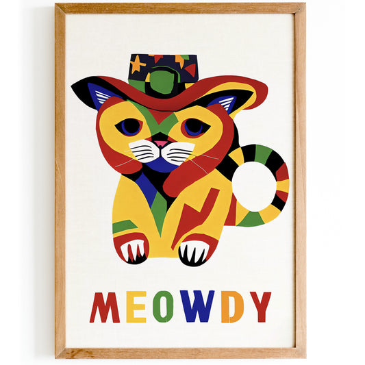 Meowdy - Cute Country Cat Poster