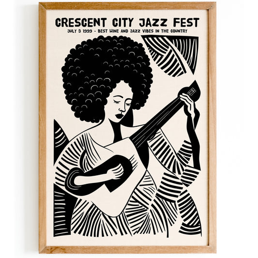 Crescent City Jazz Fest B&W Poster