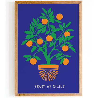 Fruit of Sicily Blue Poster