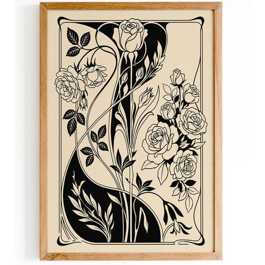 Art Nouveau Rose Poster