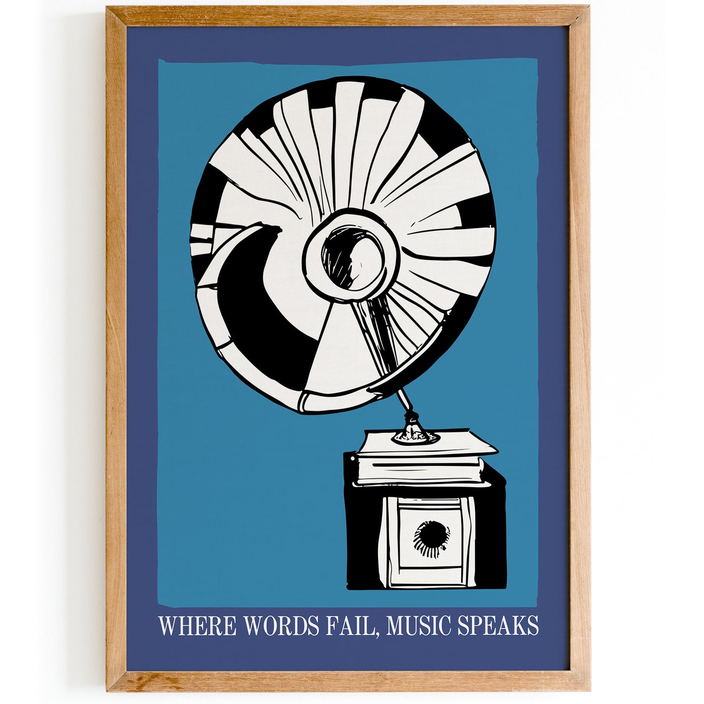 Music Quote Art Print - Gramophone Poster