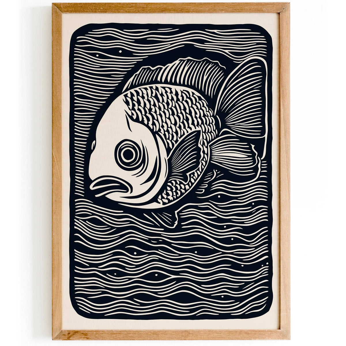 Fish Linocut Quirky Fish Linocut Art Print – HypeSheriff